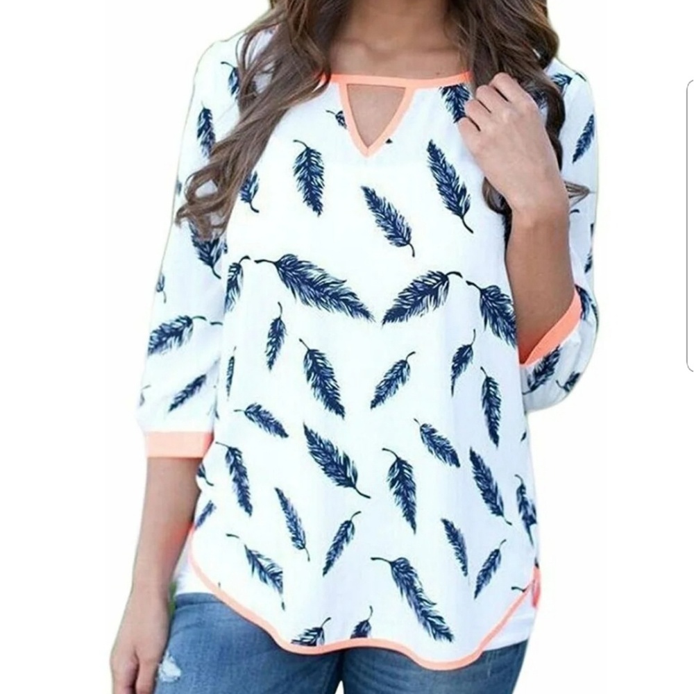 Feather Print Blouse